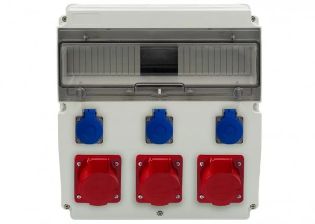Rozdzielnica CAJA 15M - gniazda 2x16A 5p, 32A 5p, 3x230V /15 modułów/ IP44