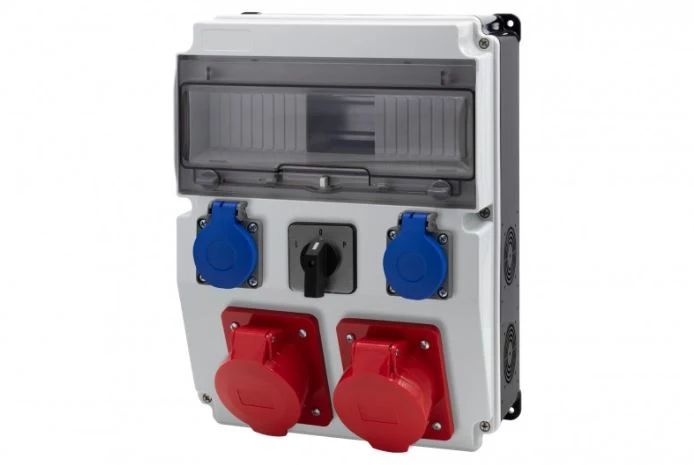 Rozdzielnica CAJA 12M BICOLOR - gniazda 2x16A 5p, 2x230V, L/P(32A) /12 modułów/ IP44