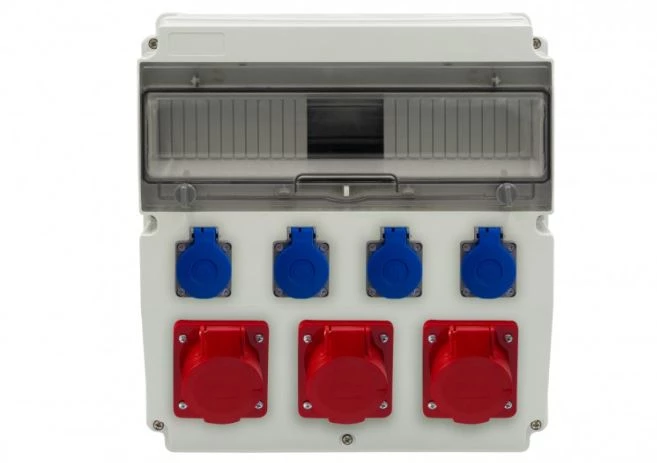 Rozdzielnica CAJA 15M - gniazda 2x16A 5p, 32A 5p, 4x230V /15 modułów/ IP44