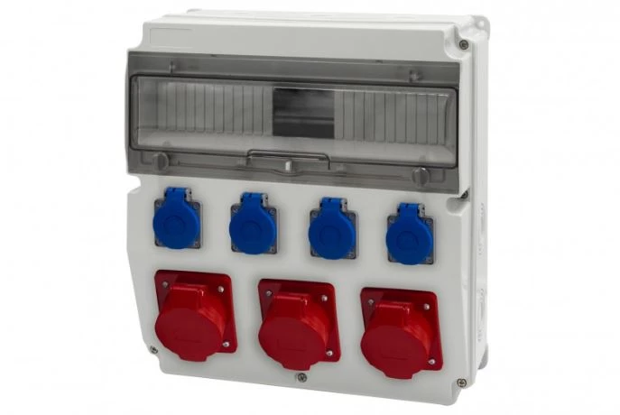 Rozdzielnica CAJA 15M - gniazda 2x16A 5p, 32A 5p, 4x230V /15 modułów/ IP44