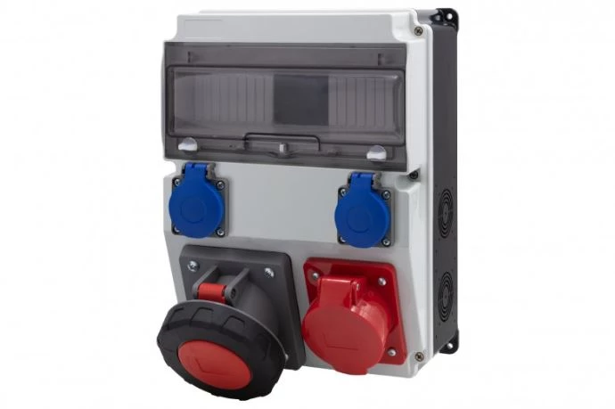 Rozdzielnica CAJA 12M BICOLOR - gniazda 16A 5p, 63A 5p, 2x230V /12 modułów/ IP44
