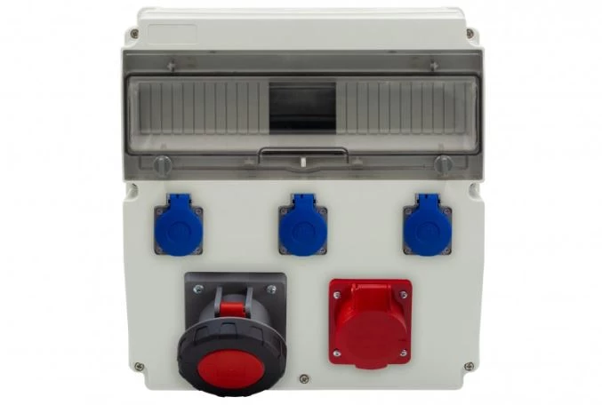 Rozdzielnica CAJA 15M - gniazda 32A 5p, 63A 5p, 3x230V /15 modułów/ IP44