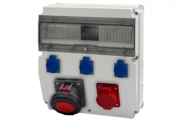 Rozdzielnica CAJA 15M - gniazda 32A 5p, 63A 5p, 3x230V /15 modułów/ IP44
