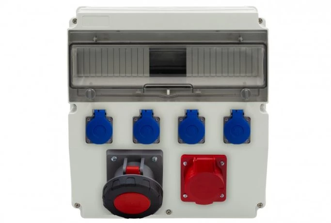 Rozdzielnica CAJA 15M - gniazda 16A 5p, 63A 5p, 4x230V /15 modułów/ IP44
