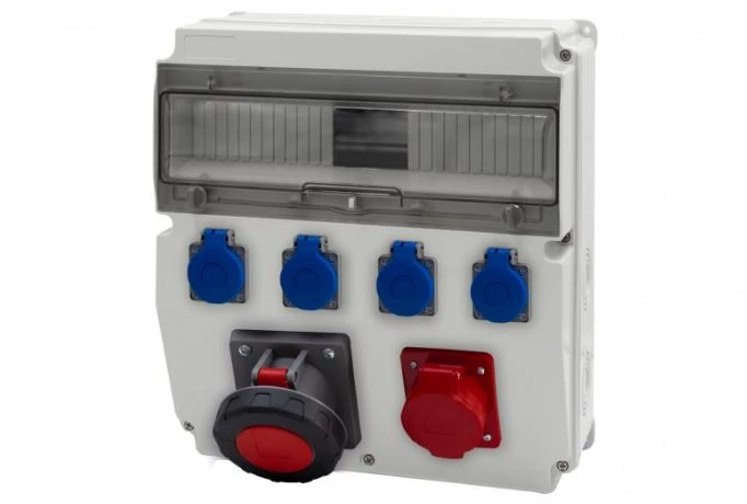 Rozdzielnica CAJA 15M - gniazda 32A 5p, 63A 5p, 4x230V /15 modułów/ IP44
