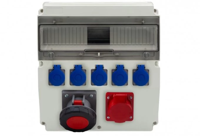 Rozdzielnica CAJA 15M - gniazda 16A 5p, 63A 5p, 5x230V /15 modułów/ IP44