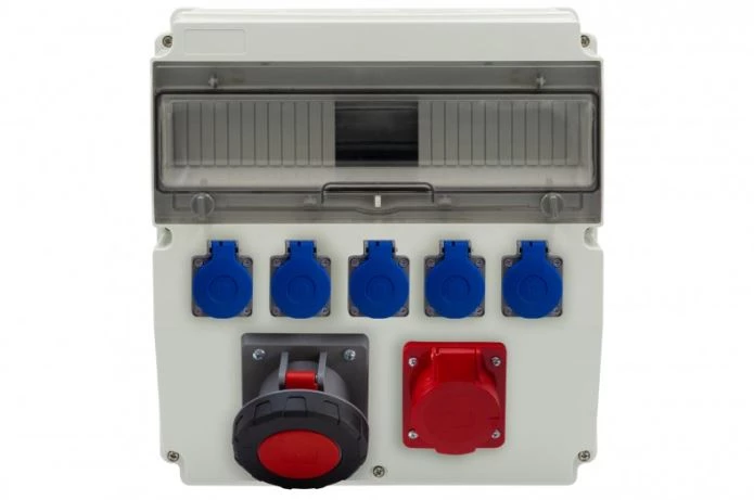 Rozdzielnica CAJA 15M - gniazda 32A 5p, 63A 5p, 5x230V /15 modułów/ IP44