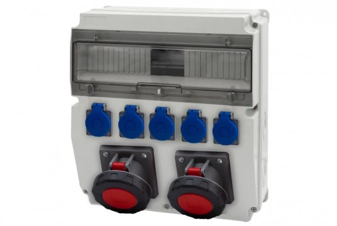 Rozdzielnica CAJA 15M - gniazda 2x63A 5p, 5x230V /15 modułów/ IP44