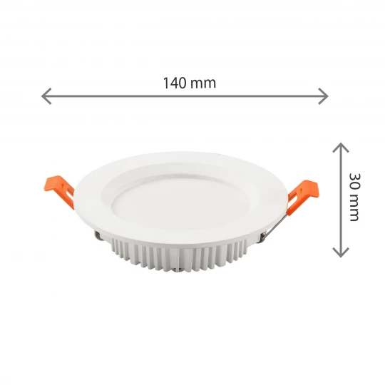 DURE 3 MAX DOWNLIGHT 12W NW 230V 110st IP44 IK06 Fi140x30 BIAŁY okrągły 5 lat gwarancji