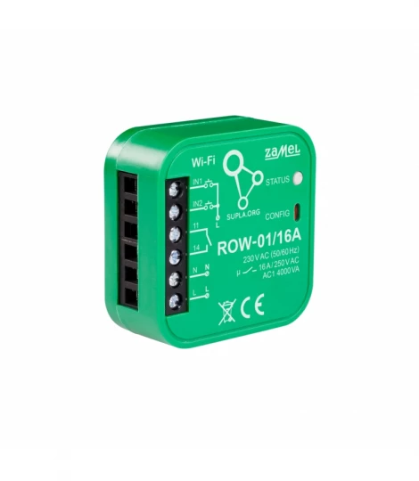 Dopuszkowy odbiornik Wi-Fi 1-kanałowy dwukierunkowy 16A TYP: ROW-01/16A SPL10000025