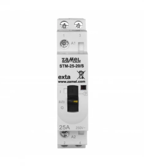 Stycznik modułowy ze sterowaniem ręcznym, instalacyjny, 25A, 2xNO, 230V AC, typ: STM-25-20/S EXT10000287