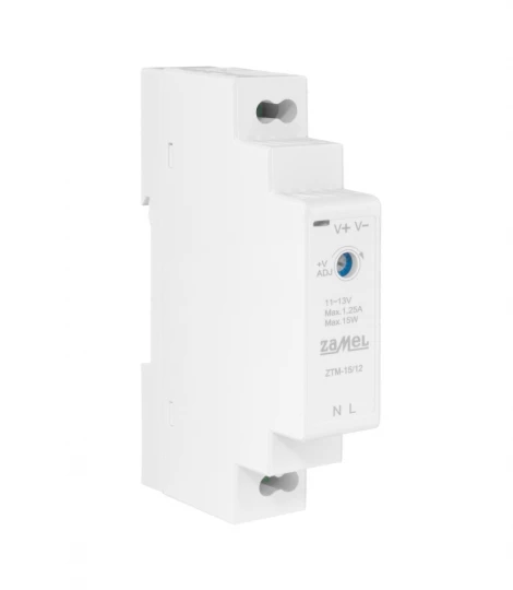 Zasilacz impulsowy montowany na szynie TH-35 (DIN) , 15W, 12V DC typ: ZTM-15/12 EXT10000279
