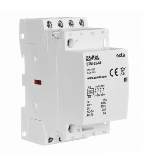 Stycznik modułowy instalacyjny 25A 4R 230V AC typ: STM-25-04 EXT10000294