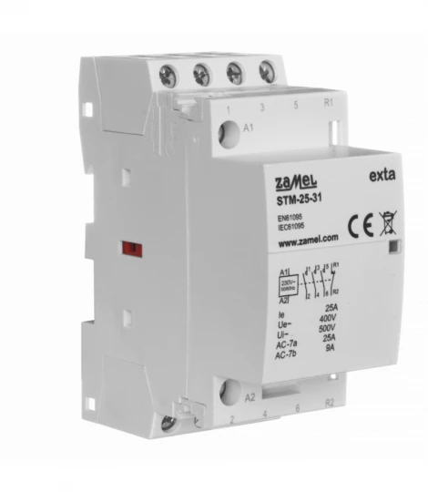 Stycznik modułowy cewka 25A 230V AC 3xNO 1xNC TH35 EXTA ZAMEL STM-25-31 EXT10000292
