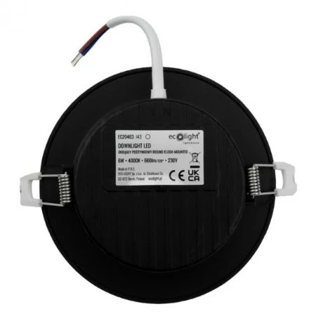 DOWNLIGHT P/T OKRĄG 6W 4000K CZARNY DL-1 EC20463
