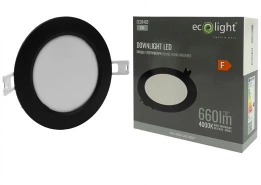 DOWNLIGHT P/T OKRĄG 6W 4000K CZARNY DL-1 EC20463