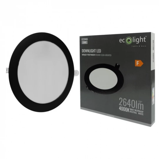 DOWNLIGHT P/T OKRĄG 24W 4000K CZARNY DL-1  EC20466