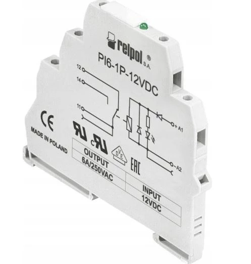 Przekaźnik interfejsowy 1P 6A 12V DC PI6-1P-12VDC 805700