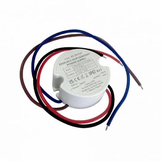 Zasilacz do puszk fi60 1,25A 15W 12V IP67 50x50x22