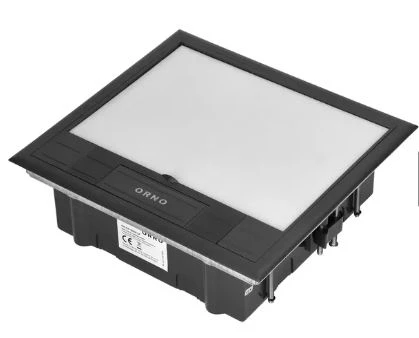 Puszka podłogowa na gniazda modułowe 6 x 45x45mm lub 12 x 22,5x45mm, pokrywa: materiał własny, czarna