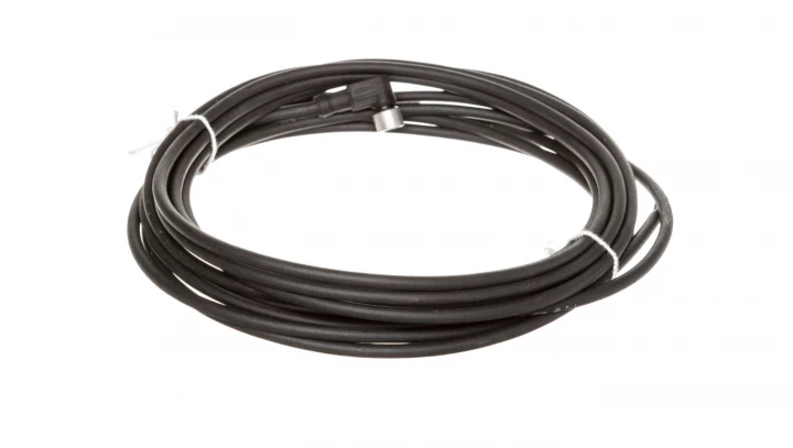 Złącze żeńskie M8 kątowe 3-pinowe kabel 5m PUR z LED XZCP0766L5