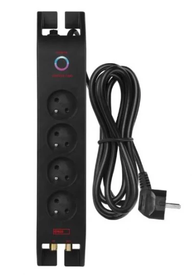 Listwa zasilająca przeciwprzepięciowa 1800J, TV, 4 gniazda 2m, czarna P54022