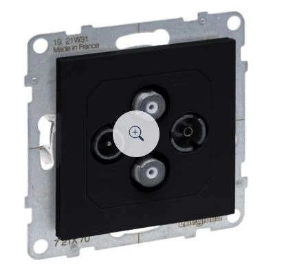 SUNO2 Gniazdo antenowe TV-R-2xSAT końcowe 1,5dB czarne 721470