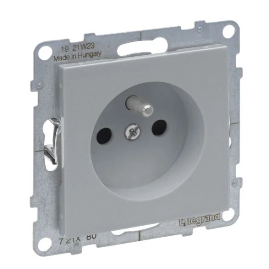 SUNO2 Gniazdo pojedyncze 2P+Z aluminium 16A 250V zaciski automatyczne z przesłoną 721380
