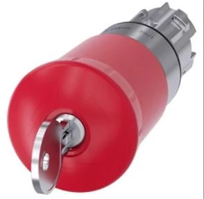 Przycisk grzybkowy awaryjny 22mm okrągły metal błyszczący czerwony 40mm z zamkiem SSG10 3SU1050-1HR20-0AA0