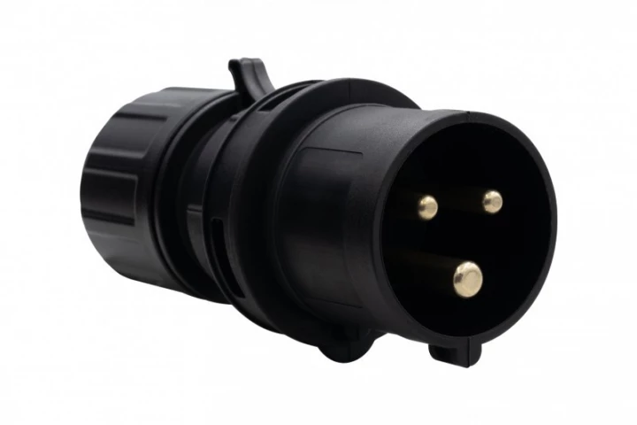 Wtyczka przemysłowa - przenośna 16A 3p 200V-250V /FE/ IP44  czarna