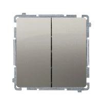 Simon Basic Łącznik schodowy podwójny bez piktogramu (moduł) 10AX, 250V~, zaciski śrubowe satynowy BMW6/2.01/X/29