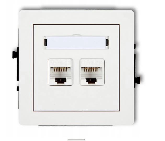 DECO Gniazda komputerowe podwójne 2xRJ45, kat. 5e, 8-stykowy biały DGK-2