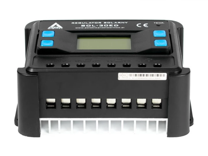 Regulator solarny Kontroler ładowania PWM 30A 12V/24V LCD AZO