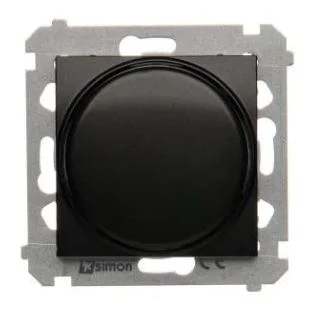 Simon 54 Ściemniacz obrotowy do LED ściemnialnych 230 V (moduł) 2–250 W czarny mat max ilość zródeł LED 10 szt. DS9L.01/49