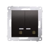 Simon 54 Łącznik krzyżowy podwójny z podświetleniem (moduł) 10AX 250V szybkozłącza czarny mat DW7/2L.01/49