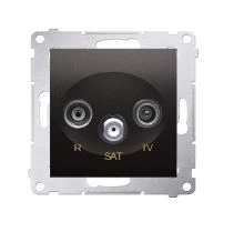 Simon 54 Gniazdo antenowe R-TV-SAT końcowe/zakończeniowe (moduł) czarny mat DASK.01/49