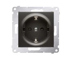 Simon 54 Gniazdo Schuko z przesłonami (moduł) 16A 250V zaciski śrubowe czarny mat DGSz1Z.01/49