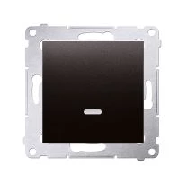Simon 54 Łącznik jednobiegunowy z podświetleniem LED (moduł) 10AX 250V szybkozłącza czarny mat DW1L.01/49