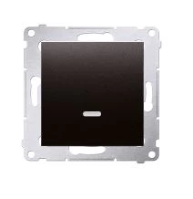 Simon 54 Łącznik jednobiegunowy z podświetleniem LED (moduł) 16AX 250V zaciski śrubowe czarny mat DW1AL.01/49