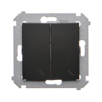 Simon 54 Łącznik schodowy podwójny z podświetleniem (moduł) 10AX 250V zaciski śrubowe czarny mat DW6/2L.01/49