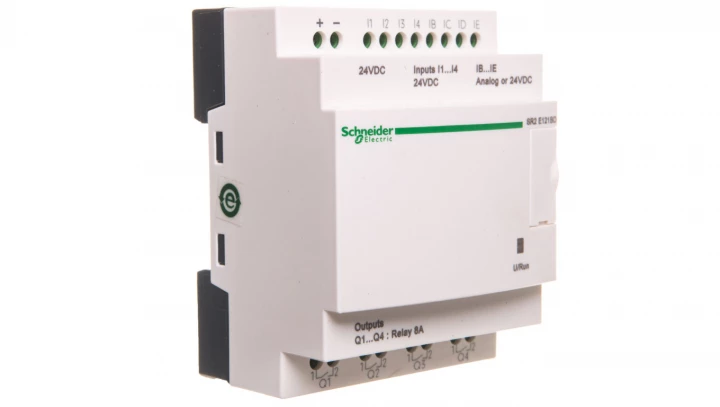 Moduł ZELIO LOGIC 8wejścia cyfrowe 4 wyjścia analogowe 240VAC RTC SR2E121BD