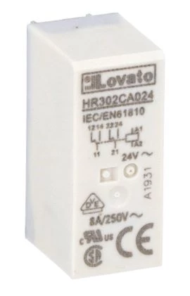 Przekaźnik miniaturowy, sterowanie 24VAC, 2C/O, 10A, do gniazd HR5XS2..
