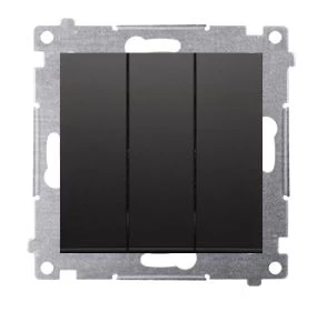 Simon 54 Łącznik potrójny z podświetleniem LED (moduł) 10AX 250V szybkozłącza czarny mat DW31L.01/49