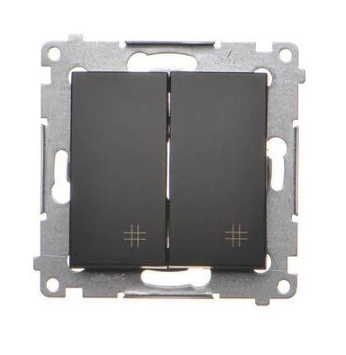 Simon 54 Łącznik krzyżowy podwójny (moduł) 10AX 250V szybkozłącza czarny mat DW7/2.01/49