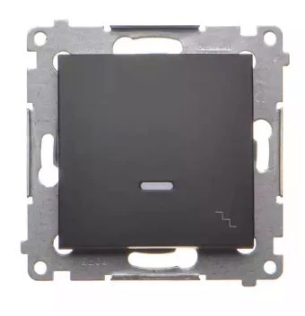 Simon 54 Łącznik schodowy z podświetleniem LED (moduł) 10AX 250V szybkozłącza czarny mat DW6L.01/49
