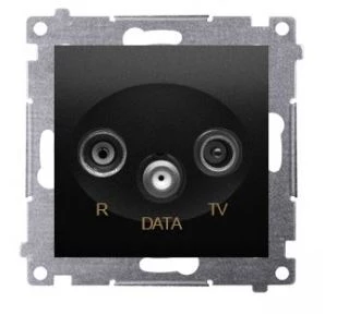 Simon 54 Gniazdo R-TV-DATA (moduł) czarny mat DAD.01/49