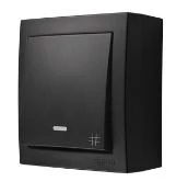 Simon Aquaclick Łącznik krzyżowy z podświetleniem, 10 AX, 250 V czarny ACW7L/49