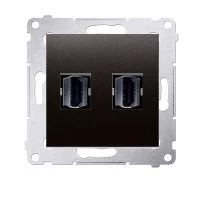 Simon 54 Gniazdo HDMI podwójne (moduł) czarny mat DGHDMI2.01/49