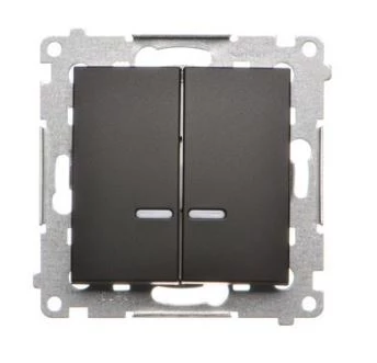 Simon 54 Łącznik świecznikowy z podśw LED i do wersji IP44 (moduł) 16AX 250V zaciski śrub. czarny mat z wkład DU1W DW5ABL.01/49
