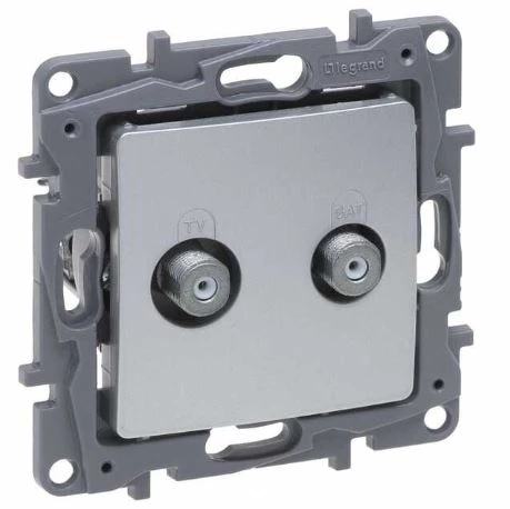 Niloe Selection Gniazdo tv f-f końcowe do instalacji typu gwiazda 1db aluminium 762149